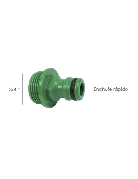 Adaptador Manguera Plastico 3/4 macho Granel