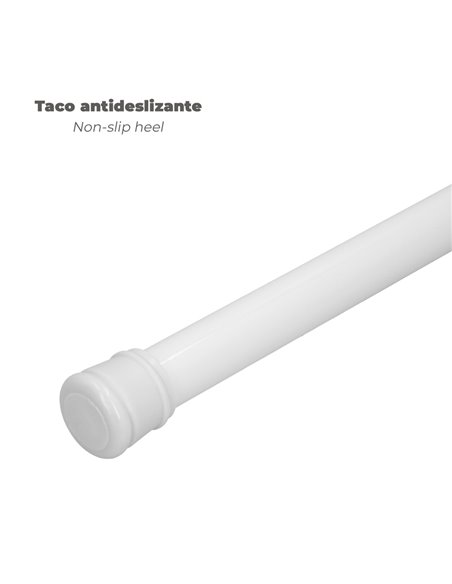 Barra Para  Cortina Ducha Extensible Aluminio Blanco 70 a 125 cm.