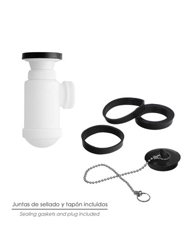 Sifon Botella Extensible 1 1/2 Con Válvula y Tapón