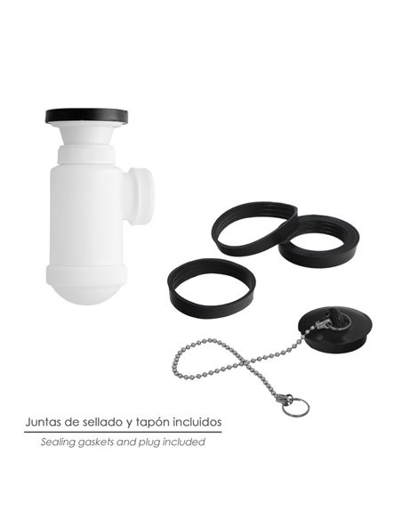 Sifon Botella Extensible 1 1/2 Con Válvula y Tapón