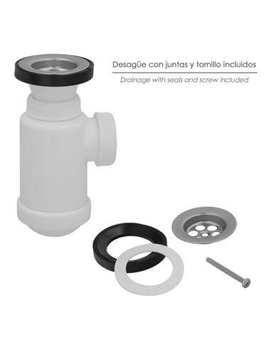 Sifon Botella Extensible 1 1/2 Con Válvula y Tapón