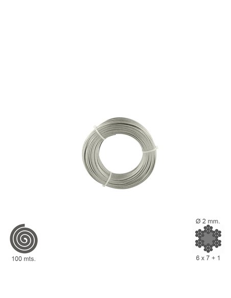 Cable Galvanizado   2 mm. (Rollo 100 Metros) No Elevacion