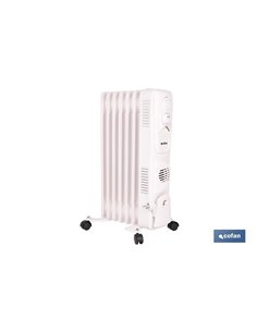 RADIADOR DE ACEITE CON TERMOSTATO REGULABLE Y VENTILADOR 7 ELEMENTOS 1500 W