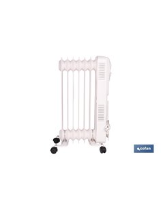 RADIADOR DE ACEITE CON TERMOSTATO REGULABLE Y VENTILADOR 7 ELEMENTOS 1500 W 2