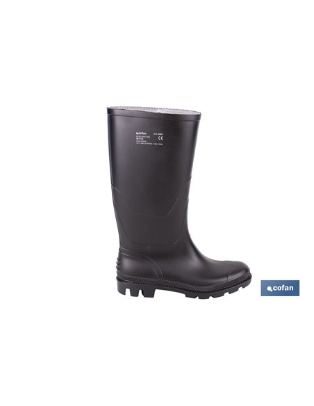 BOTA ALTA DE AGUA PVC NEGRA OB FO SR TALLA 45