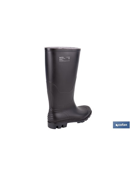 BOTA ALTA DE AGUA PVC NEGRA OB FO SR TALLA 46
