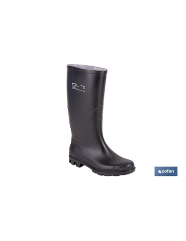 BOTA ALTA DE AGUA PVC NEGRA OB FO SR TALLA 41