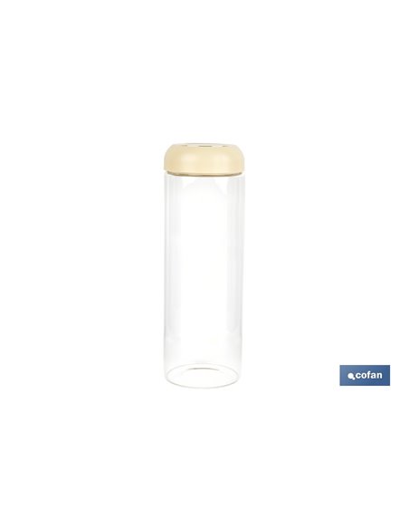 BOTE DE VIDRIO BOROSILICATO TAPA BEIGE GAMA LAUREL1700 ML