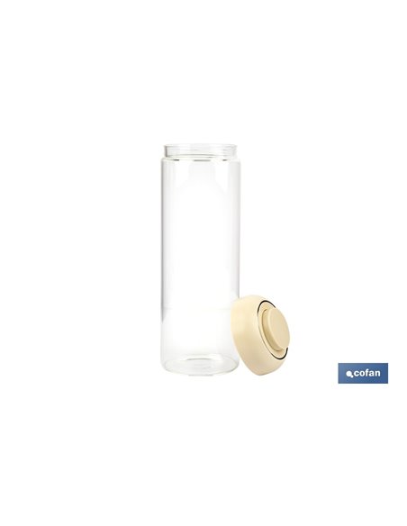 BOTE DE VIDRIO BOROSILICATO TAPA BEIGE GAMA LAUREL1700 ML