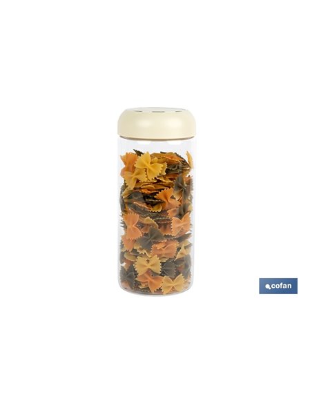 BOTE DE VIDRIO BOROSILICATO TAPA BEIGE GAMA LAUREL 1300 ML