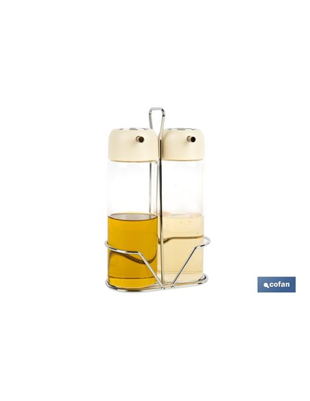 SET DE ACEITERA Y VINAGRERA  GAMA LAUREL COLOR BEIGE