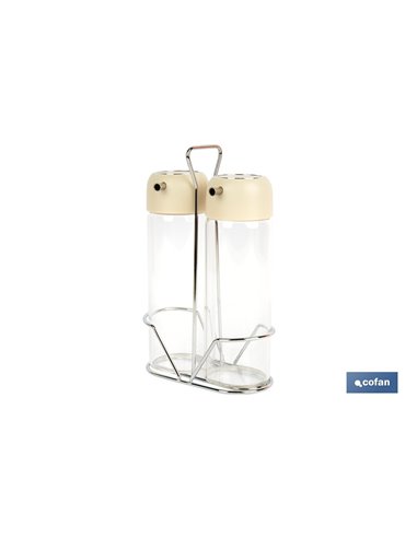 SET DE ACEITERA Y VINAGRERA  GAMA LAUREL COLOR BEIGE