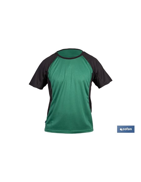 CAMISETA TRANSPIRABLE MODELO PILOTE VERDE-NEGRA 160 g/m2 TALLA-L
