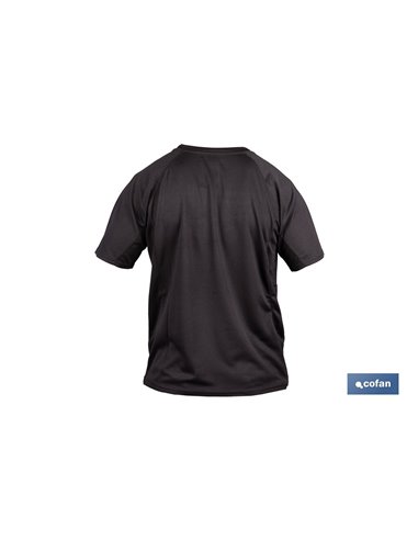 CAMISETA TRANSPIRABLE MODELO PILOTE NEGRA 160 g/m2 TALLA-L