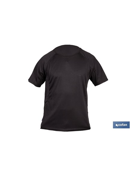 CAMISETA TRANSPIRABLE MODELO PILOTE NEGRA 160 g/m2 TALLA-M