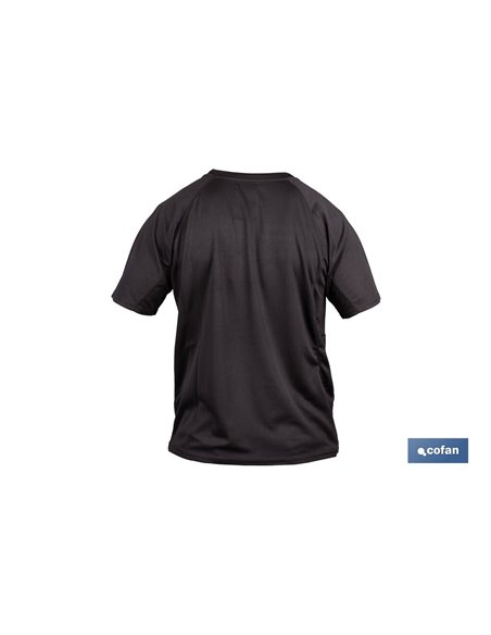 CAMISETA TRANSPIRABLE MODELO PILOTE NEGRA 160 g/m2 TALLA-M