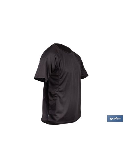 CAMISETA TRANSPIRABLE MODELO PILOTE NEGRA 160 g/m2 TALLA-S