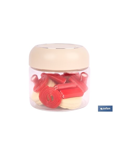 BOTE DE VIDRIO BOROSILICATO TAPA BEIGE GAMA LAUREL 400 ML