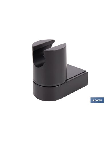 SOPORTE DE DUCHA PARA PARED COLOR NEGRO ABS