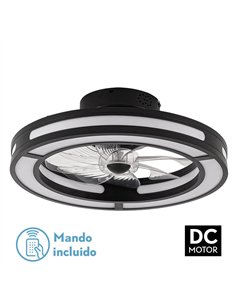Ventilador DC 58w Kastoria Negro 8 Aspas Abs Transp 50d 6 Velocidades 5900lm 3 Colores C/remoto, Memoria Y Temporizador