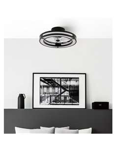 Ventilador DC 58w Kastoria Negro 8 Aspas Abs Transp 50d 6 Velocidades 5900lm 3 Colores C/remoto, Memoria Y Temporizador 2