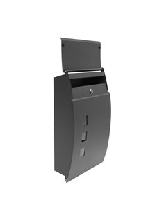 Buzon De Correo Mate Acero Galvanizado Gris 45x31x10 Cm De Diseño Antilluvia, Cerradura Cilindrica 2
