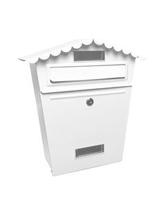 Buzon De Correo Frida Acero Galvanizado Blanco 36x32x10 Cm Tejado Antilluvia, Ventana Visualizacion