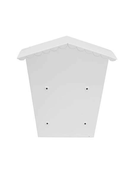 Buzon De Correo Frida Acero Galvanizado Blanco 36x32x10 Cm Tejado Antilluvia, Ventana Visualizacion