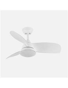 Ventilador Dc Atomo 24w Blanco 3aspas 91d 2640lm 6vel 3000k,4000k,6000k Remoto+memoria+temporizador 2