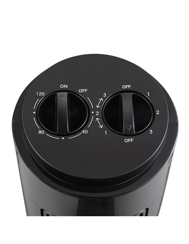 Ventilador De Torre Cuco Negro 3velocidades 50w Temporizador Rotatorio 78x22x22 Cm