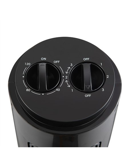 Ventilador De Torre Cuco Negro 3velocidades 50w Temporizador Rotatorio 78x22x22 Cm