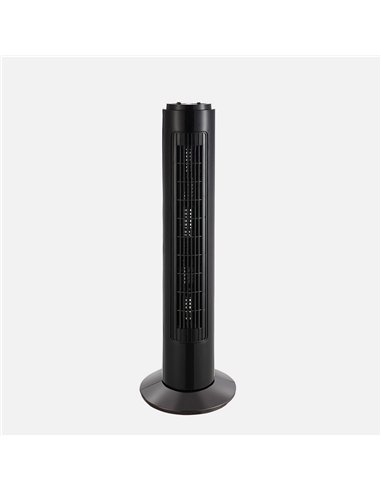 Ventilador De Torre Cuco Negro 3velocidades 50w Temporizador Rotatorio 78x22x22 Cm