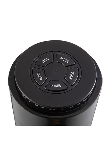 Ventilador De Torre Picaro Negro 3vel 50w C/remoto Temporizador,fijo Y Rotatorio 74x22x22cm