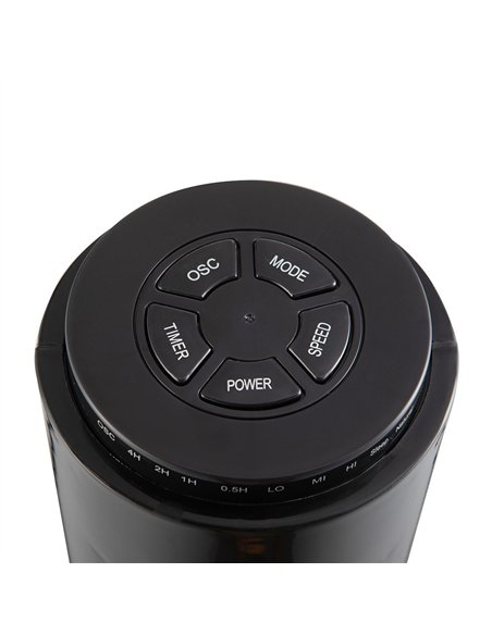 Ventilador De Torre Picaro Negro 3vel 50w C/remoto Temporizador,fijo Y Rotatorio 74x22x22cm