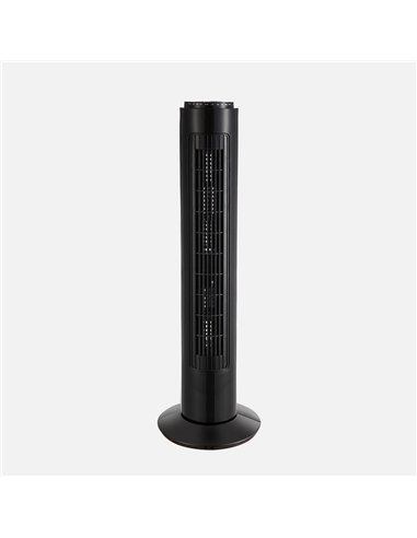 Ventilador De Torre Picaro Negro 3vel 50w C/remoto Temporizador,fijo Y Rotatorio 74x22x22cm