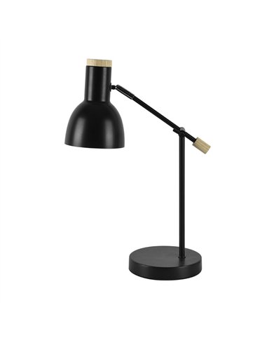 Flexo Tejo 1xe27 Negro/haya Orientable 50x15x16,5cm