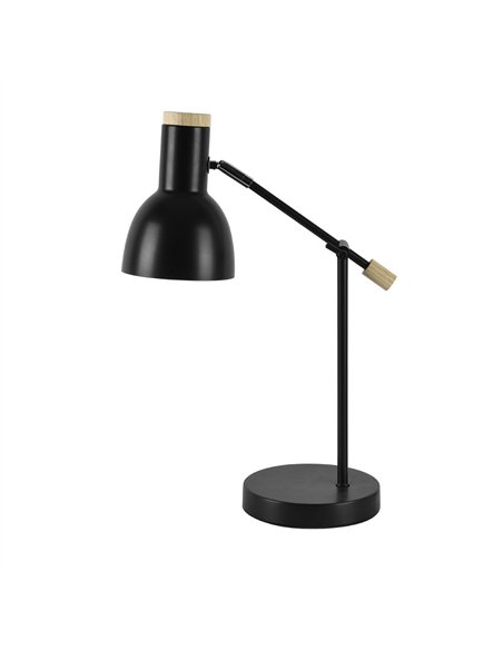 Flexo Tejo 1xe27 Negro/haya Orientable 50x15x16,5cm