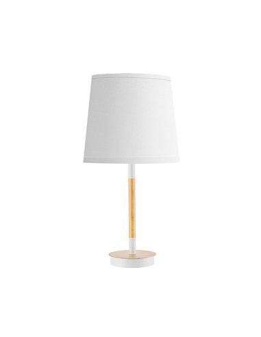 Sobremesa Alondra 1xe14 Blanco-haya/blanco 45x25x25cm