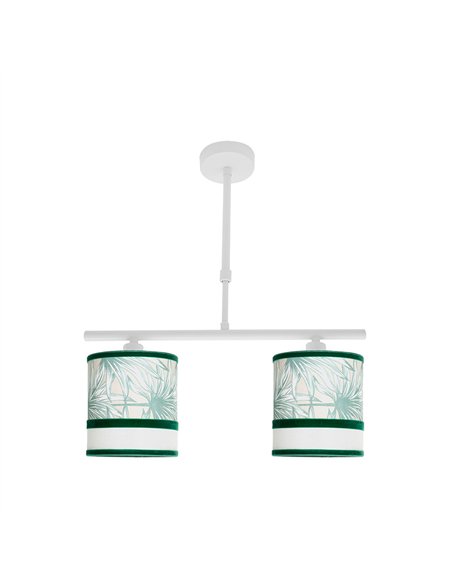 Lampara Caledonia 2xe14 Blanco/verde Regx43x14cm