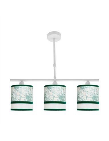 Lampara Caledonia 3xe14 Blanco/verde Regx55x14cm