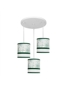 Plafon Caledonia 3xe27 Blanco/verde Regx40x40cm