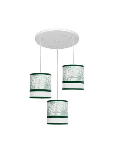 Plafon Caledonia 3xe27 Blanco/verde Regx40x40cm