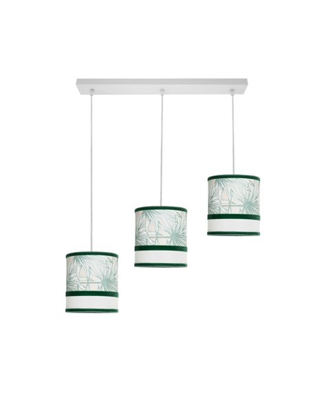 Regleta Caledonia 3xe27 Blanco/verde Regx65x16cm