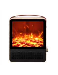 Termov.ceramico Ptc Caleta 1500w Marron 2pot Efecto Llama Protecc.sobrec. 30,4x25x14,4cm 2