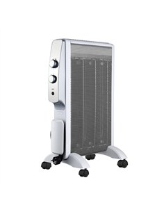 Radiador De Mica Abrigo 1500w 3elem Blanco/plata 2pot Antivuelco,luz Indicadora Termost.regulable 61,5x47x26,5cm