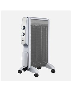 Radiador De Mica Abrigo 1500w 3elem Blanco/plata 2pot Antivuelco,luz Indicadora Termost.regulable 61,5x47x26,5cm 2