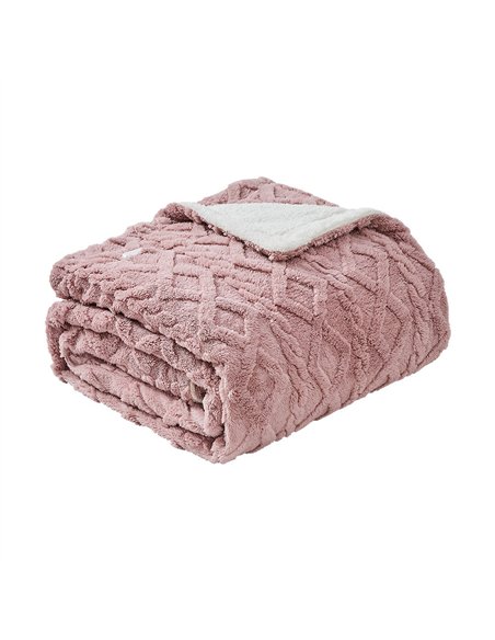 Manta Elect.monroy Rosa/blanco 160w 180x130cm 9niveles Autoapagado, Protec.seg.,lavable