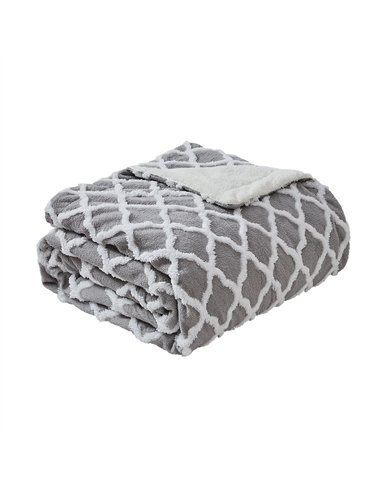 Manta Elect.monroy Gris/blanco 160w 180x130cm 9nivel Autoapagado, Protec.seg.,lavable