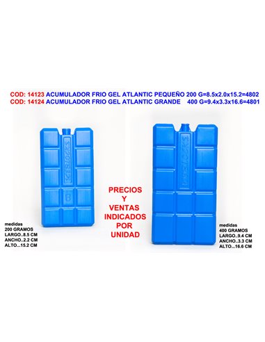 ACUMULADOR FRIO GEL ATLANTIC PEQUE�O 240 G8.5x2.0x15.2144-0005