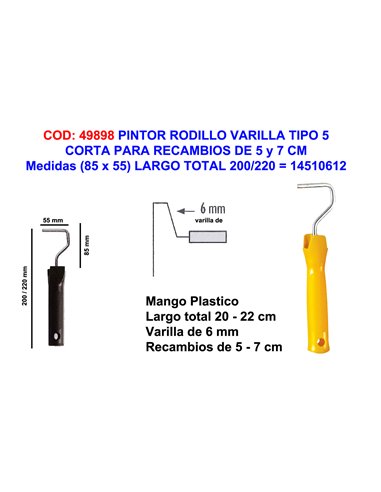 PINTOR MANGO VARILLA RODILLO CORTA 5(85x  55)LARGO 22014510612